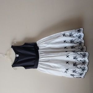 Alfred Angelo black & white embroidered dress